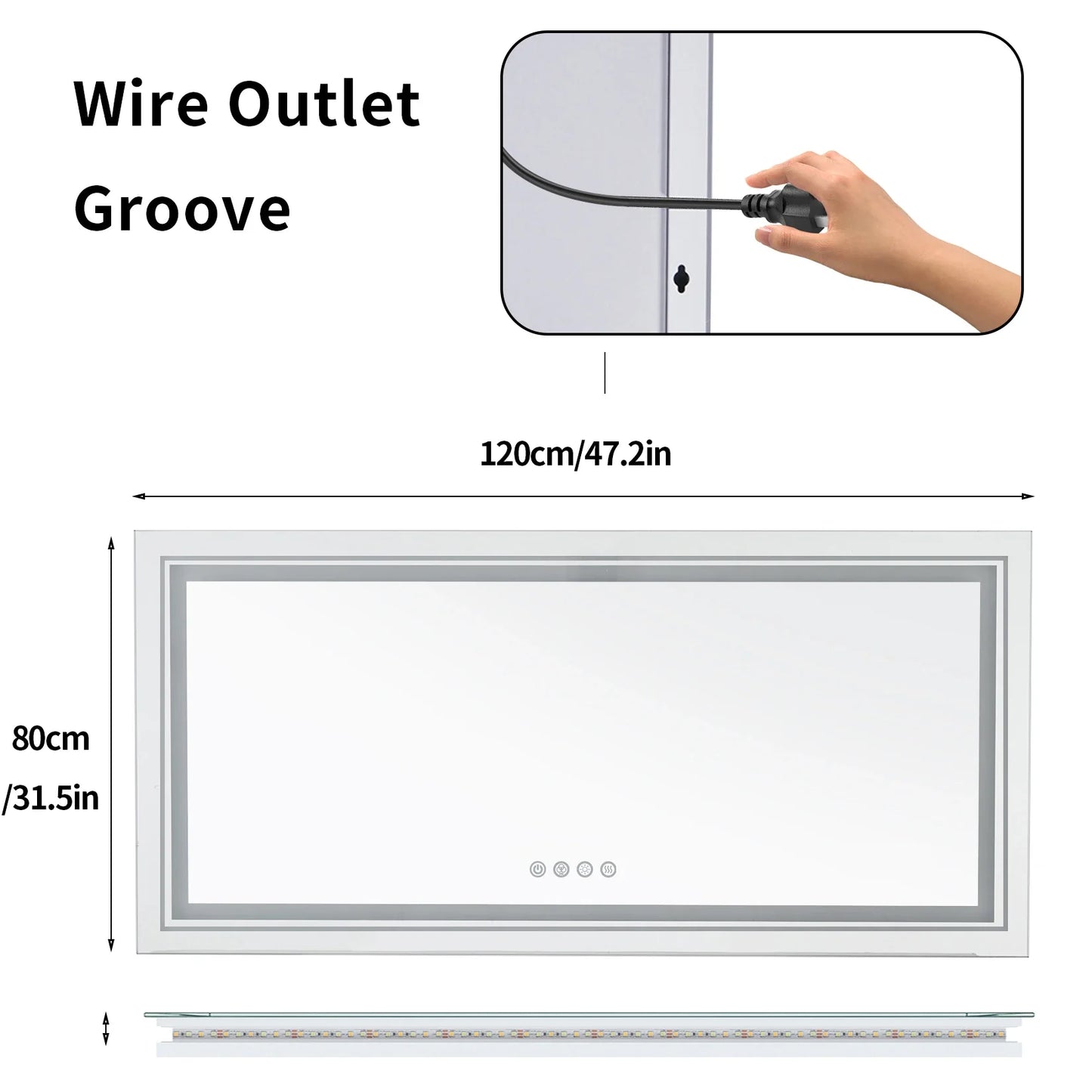 RGB LED Bathroom Mirror – Smart Anti Fog