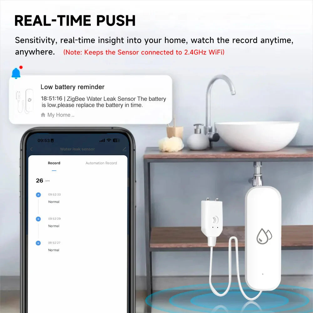Smart Water Leak Sensor – Home Flood Detection Alarm