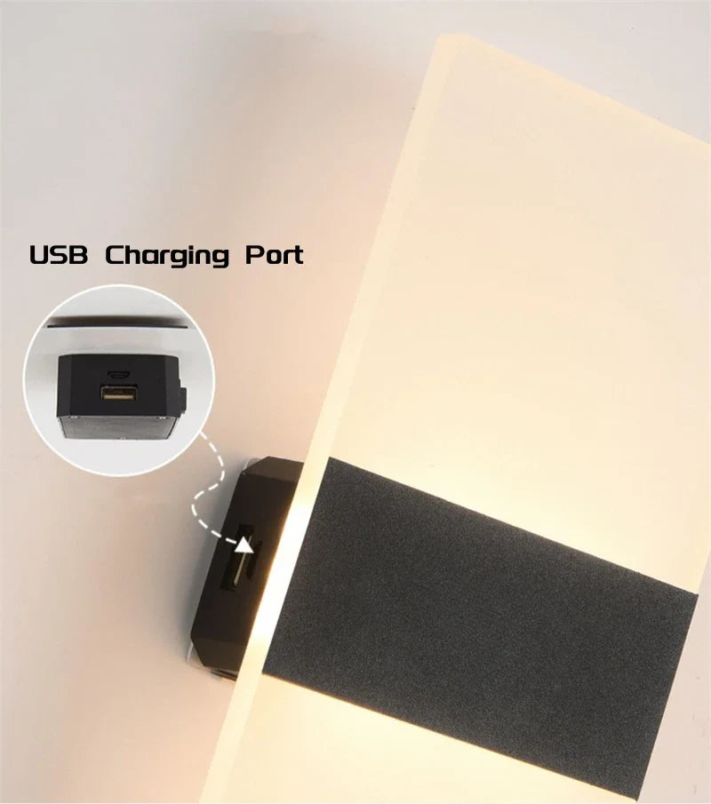 Touch Sensor LED Wall Light – USB Rechargeable Acrylic Sconce