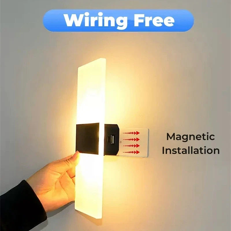 Touch Sensor LED Wall Light – USB Rechargeable Acrylic Sconce