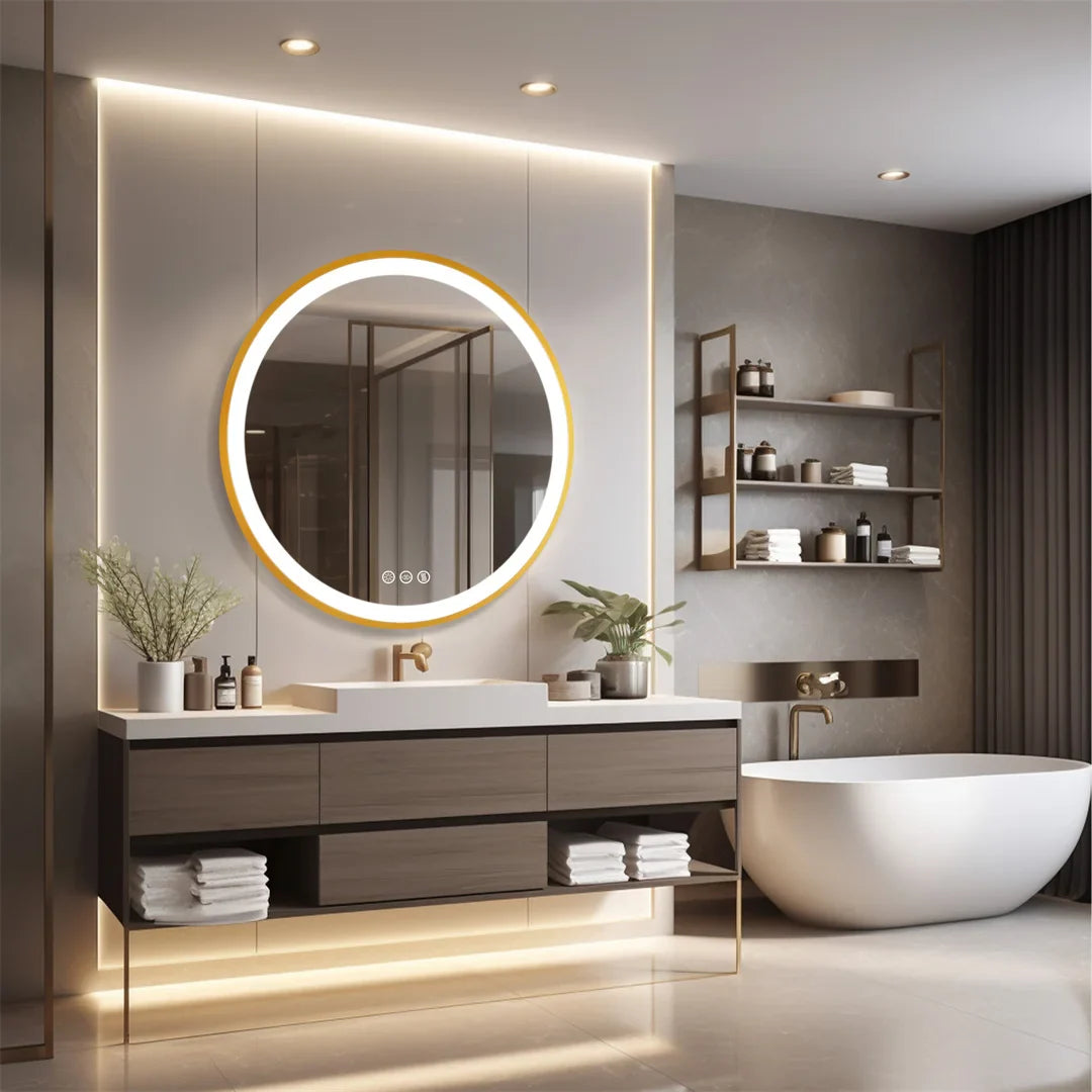 LUVODI LED Bathroom Mirror – Dimmable Anti Fog