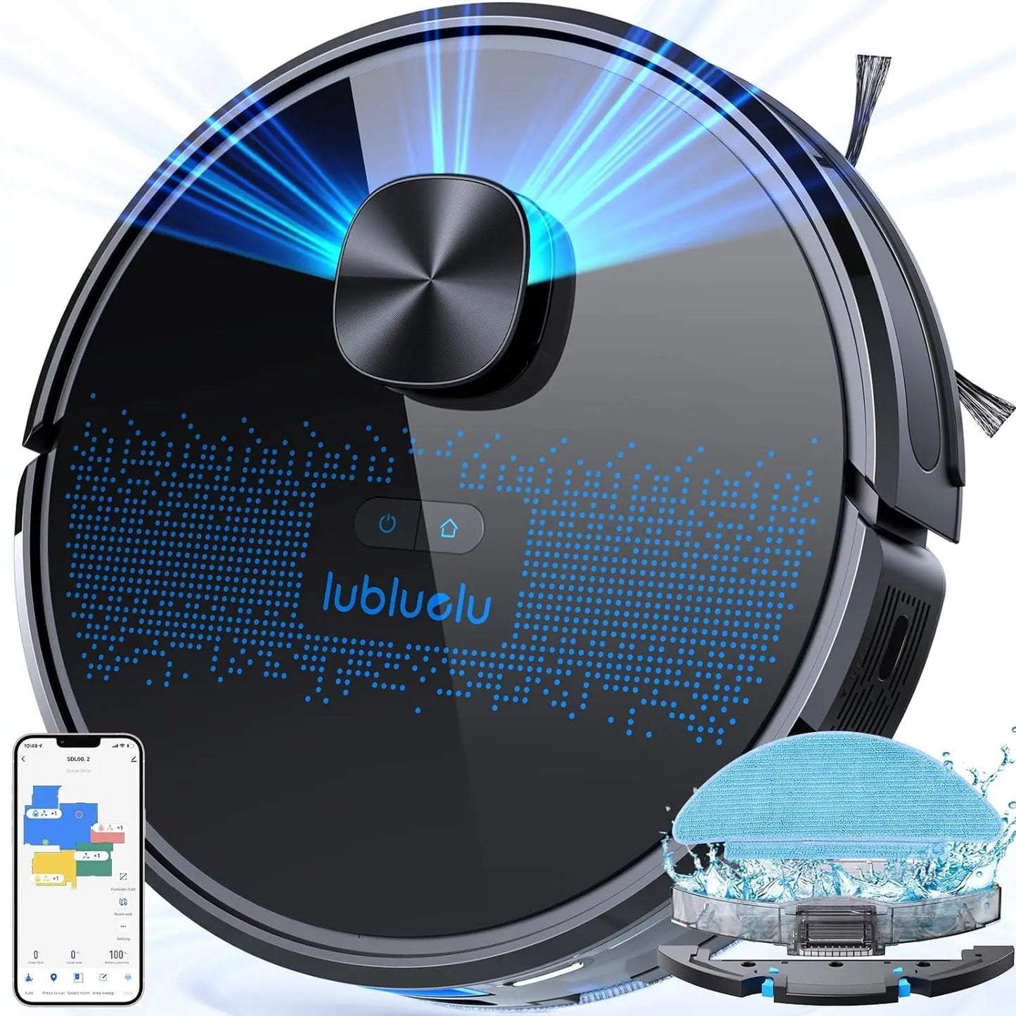 Lubluelu SL60D Robot Vacuum – 4000Pa, 150min Runtime, App Control