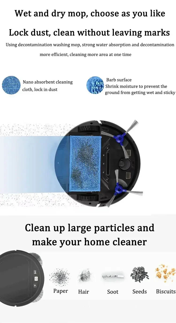 2500Pa Robot Vacuum Cleaner – Auto Recharge & Remote Control