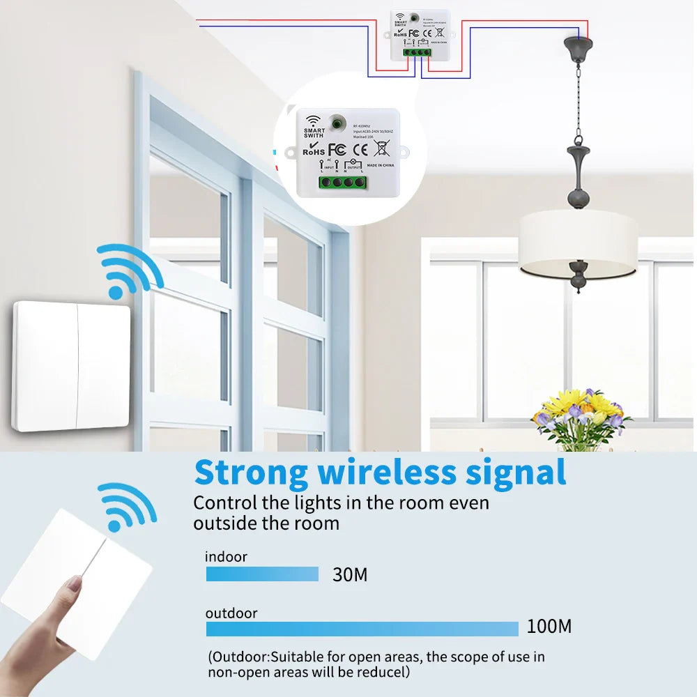 Smart Home Wireless 433mhz Light Switch