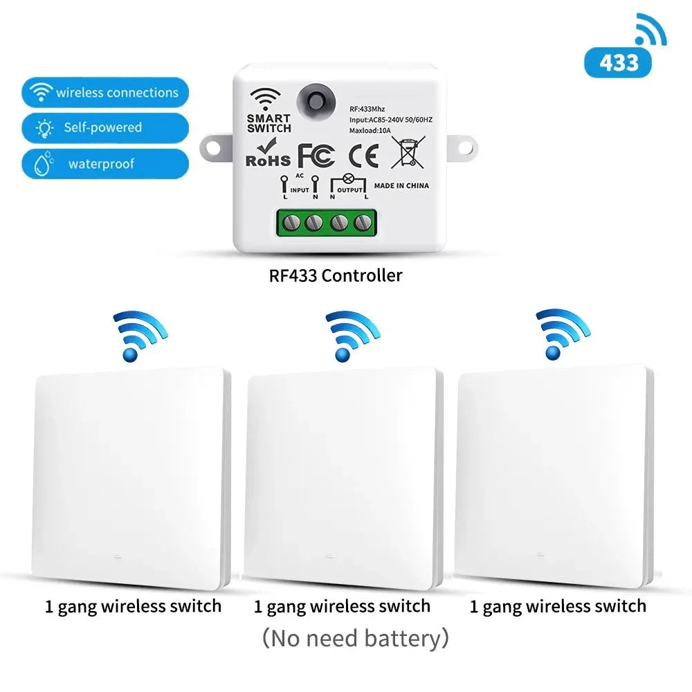 Smart Home Wireless 433mhz Light Switch