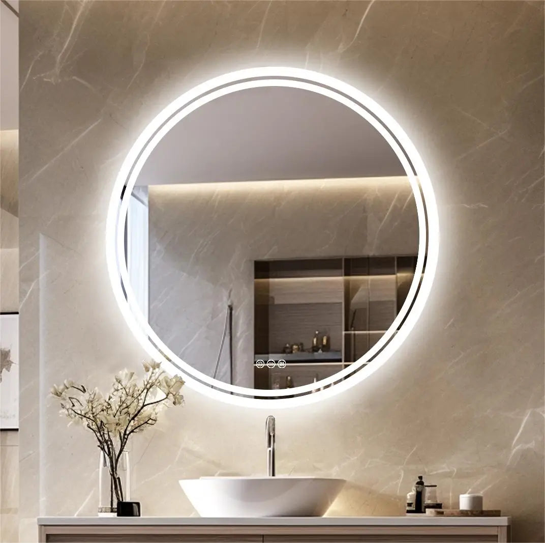 Round LED Vanity Mirror – Anti-Fog with Bright Makeup Lighting