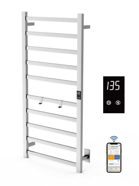 Smart Electric Towel Warmer – WiFi 10-Bar | Alexa & Google Compatible | Ultra-Slim Blade Design