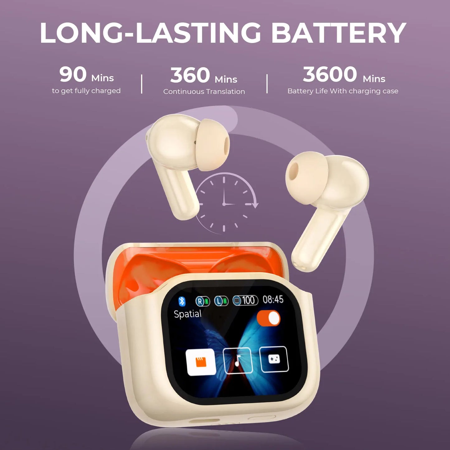 Touch Screen Translator Earbuds Wireless Bluetooth Headphones 144 Languages Translation have Noise Cancelling Business Headset (Copy)