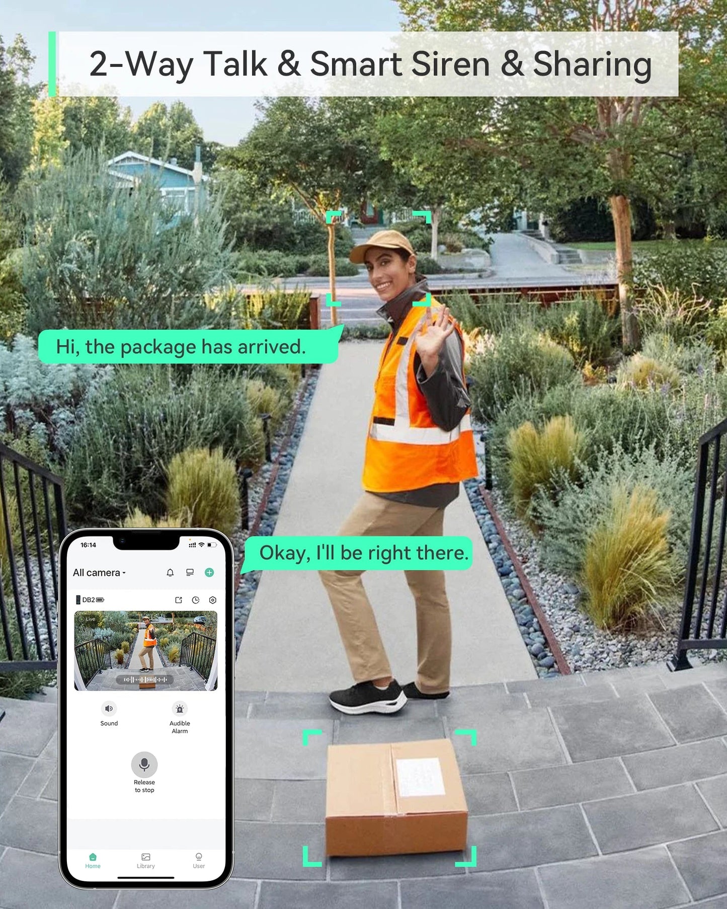 CPVAN 1080P WiFi Video Doorbell – AI Smart Waterproof Security