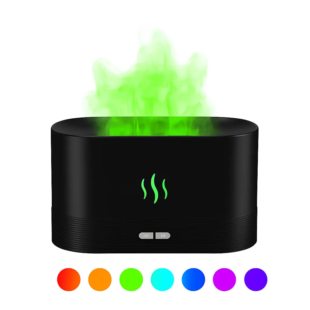 Flame Mist Humidifier & Aroma Diffuser – Relaxing LED Glow