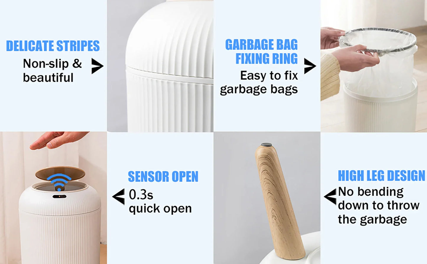 Smart Motion Sensor Trash Can – Automatic Bin for Kitchen & Bathroom